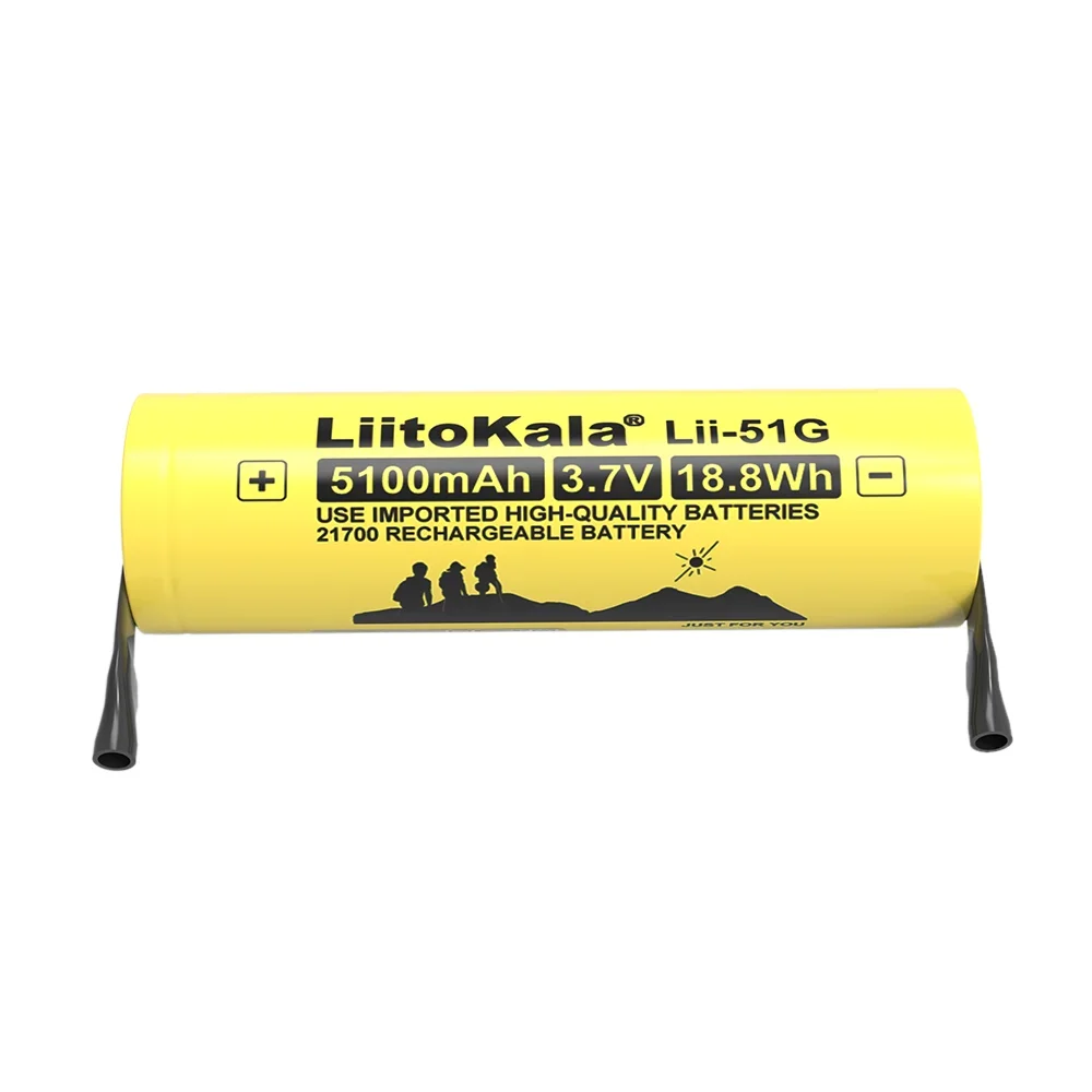 LiitoKala Lii-51G 21700 3.7V 5100mAh High-capacity Lithium ion Battery 24v 36v 48v 60v Rechargeable batteries DIY Nickel sheet