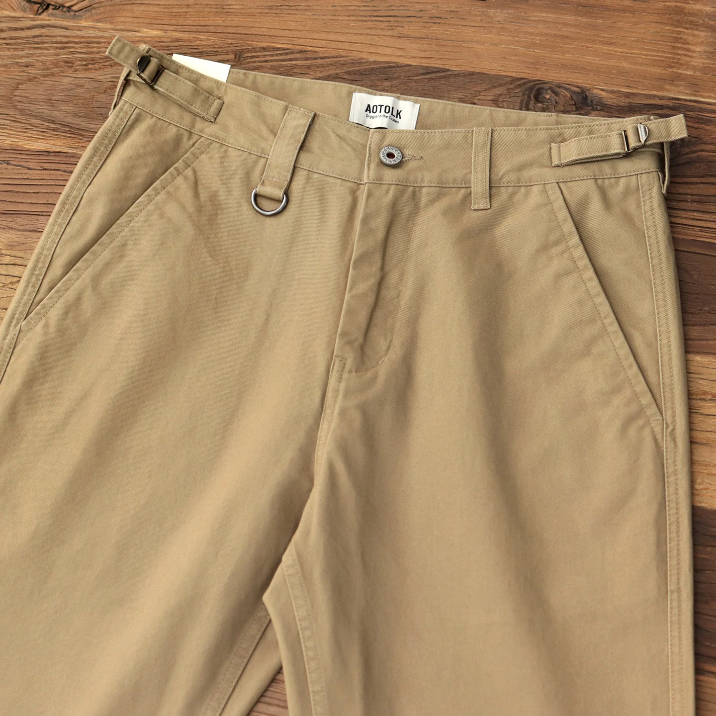 

100% Cotton American Vintage Casual Pants Men's Washed Cargo Straight Leg Pants