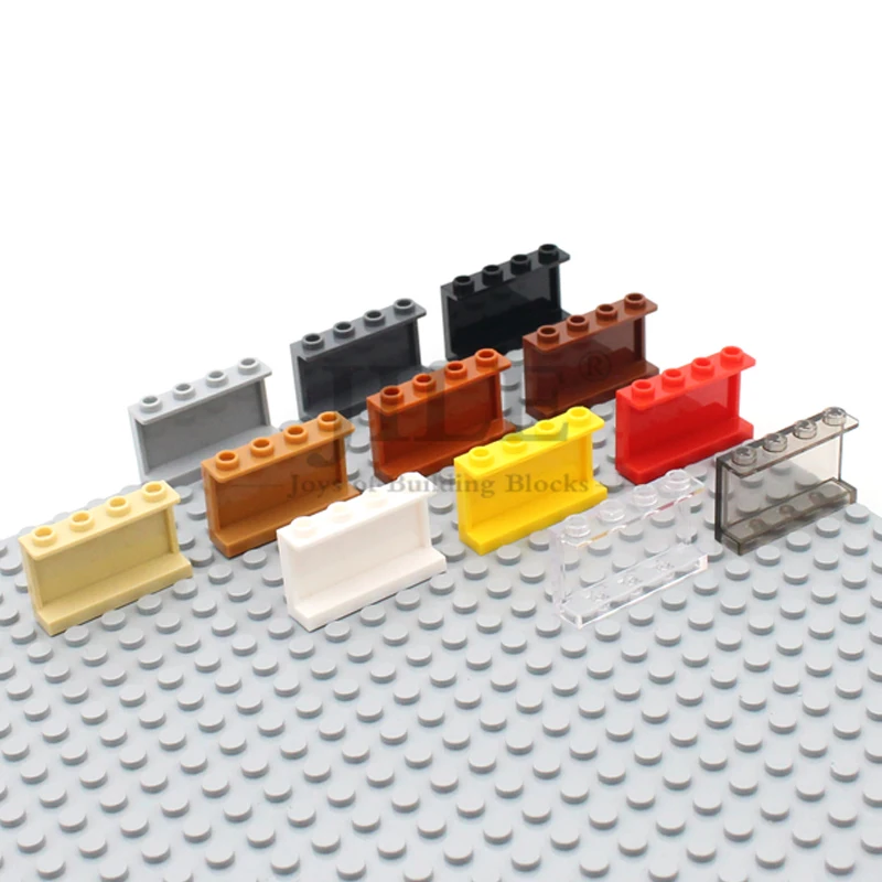 MOC Transparent Panel 1x4x2 with Side Supports Window Wall 14178 Building Blocks Bricks Compatible with Assembles Particles