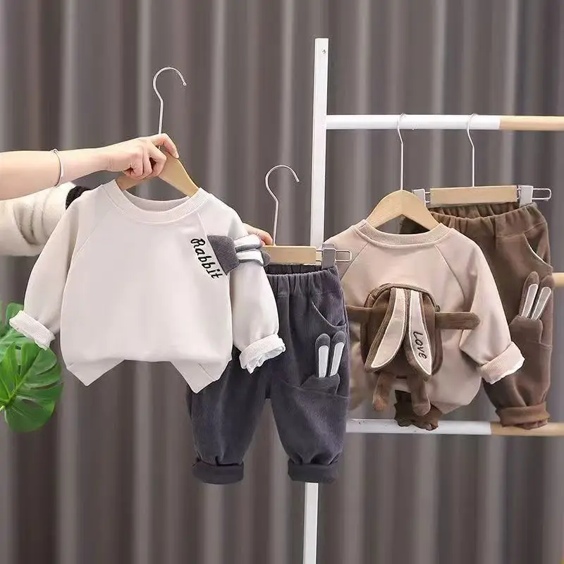 

1-5 Years Baby Boys' Clothing Set Spring and Autumn New Children's Casual Hoodie Pants Two-piece Set 80-120cm