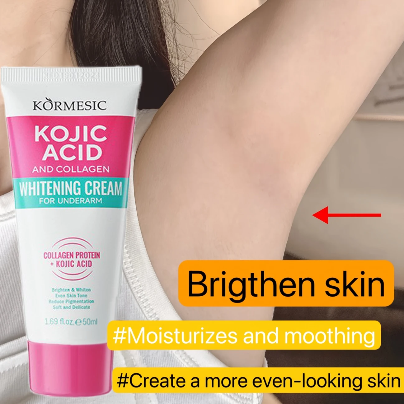 

Underarm Whitening Cream Contains Kojic Acid Collagen Private Parts Butt Knee Inner Thigh Brighten Remove Melanin Body Skin Care