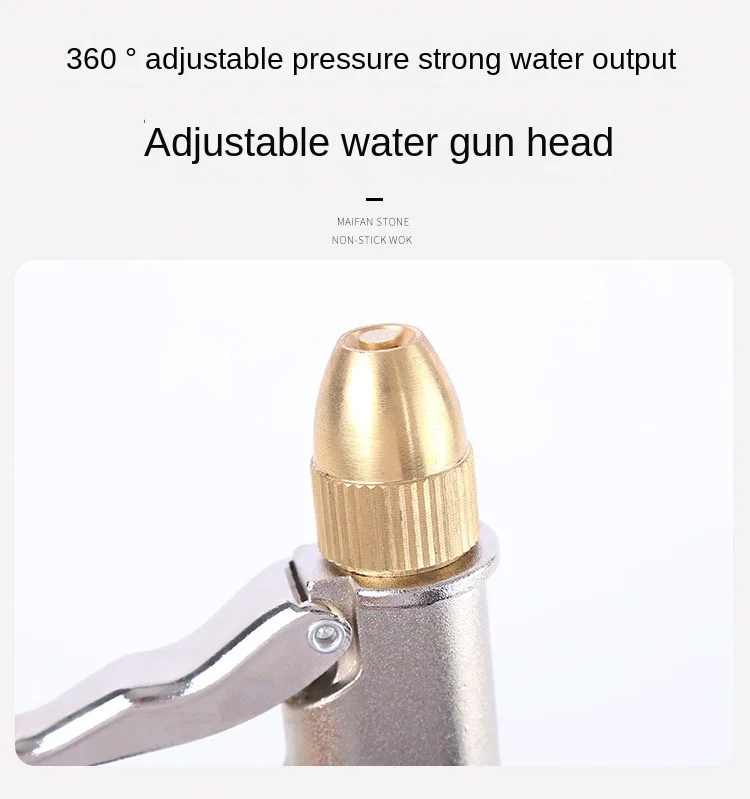 Hochdruck-Wasserspritzpistole mit Metallmessingdüse für Gartenschlauch, Rasen, Autowäsche, Sprüher, Sprinkler, Autowaschwerkzeug, Wasserpistolen Xy002 – Detail 4