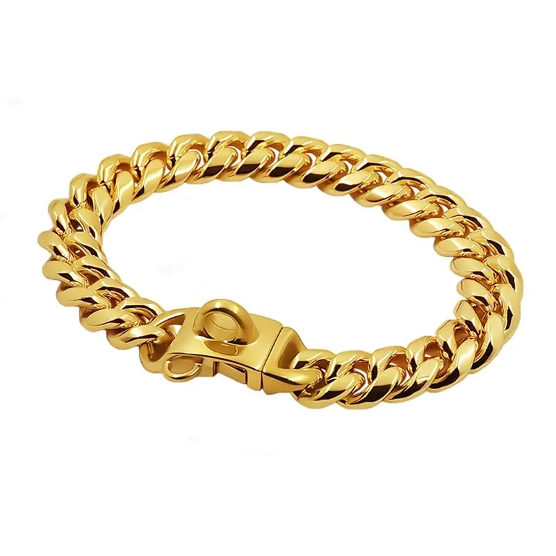 

Ошейник для собак A34R Gold Link Chain из нержавеющей стали, 14 мм, металлический, для маленьких и средних собак