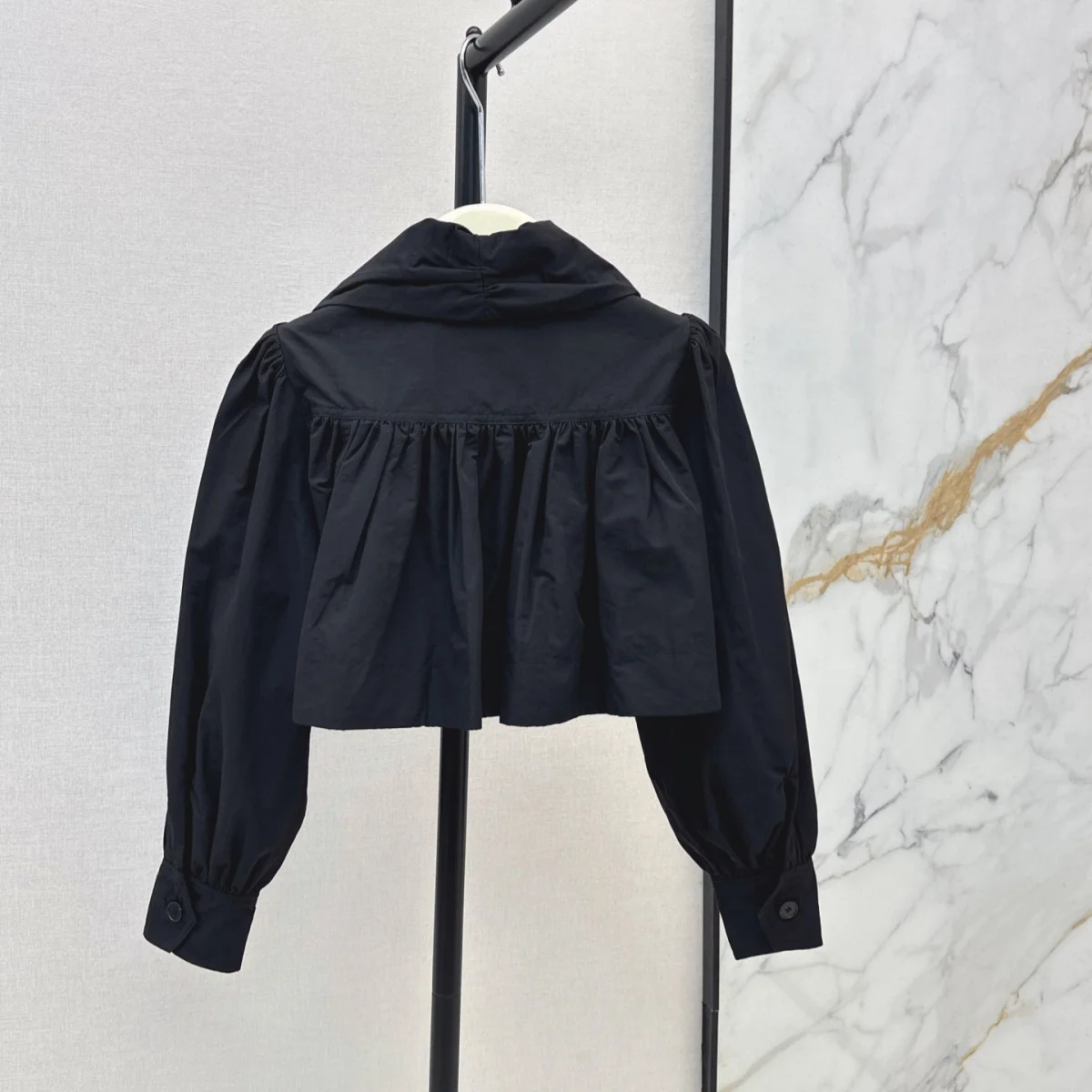 2026 High Quality Women's Big Collar Bubble Sleeve Short cardigan Coat--hb812
