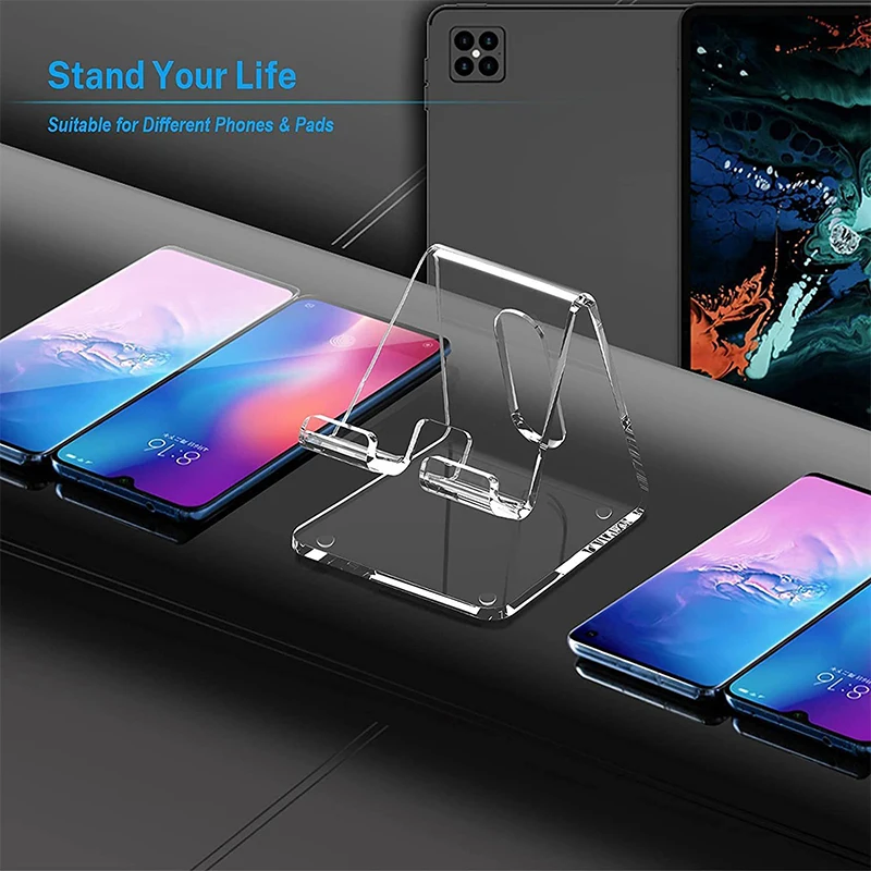 Support de téléphone portable en acrylique transparent, support de bureau S6 pour smartphone, support de chargeur de bureau universel