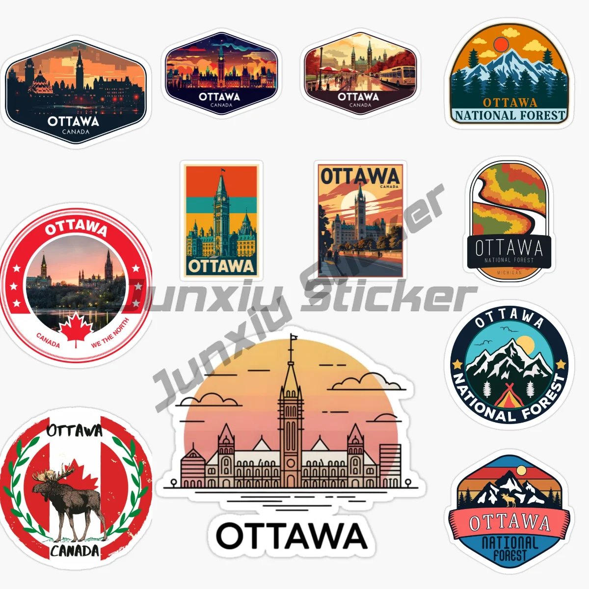 

OTTAWA Canada Vinyl Sticker Waterproof Decal Motocross Racing Laptop Helmet Trunk Car Sticker Car Accessories