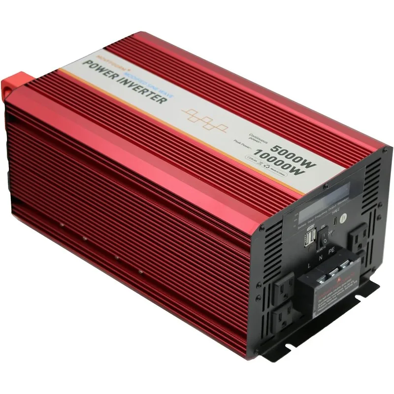 5000W 12V Gemodificeerde Sinus Omvormer, Piek 10000 Watt, Auto/Vrachtwagen Dc 12V Naar 110V 4ac Converter, 2x 2.4a Usb-Poorten