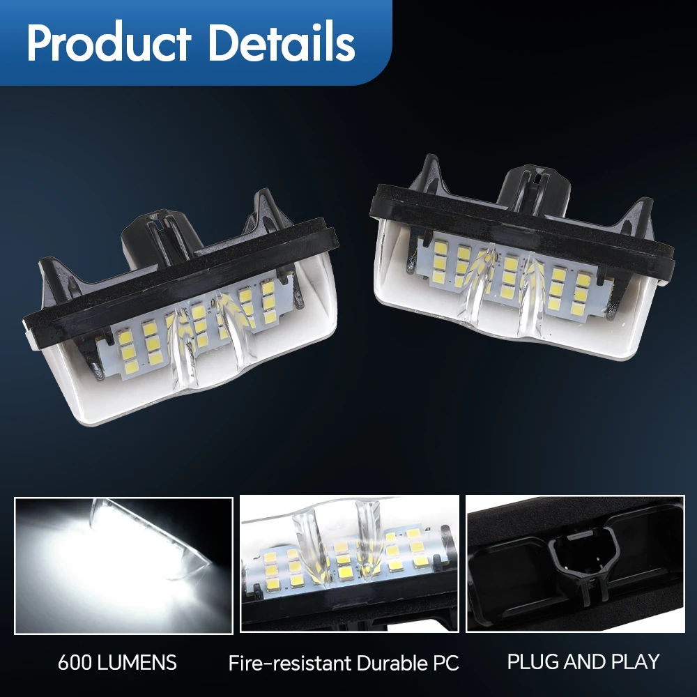 

2pcs For TOYOTA Rav4 19-23 Alphard VELFIRE AGH30/35 GGH30/35 Prius XW50 Car LED White Number License Plate Light Assembly