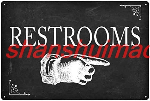 Restrooms…Right Arrow Funny Bathroom Signs Toilet Signs Restroom Decor Wall Decorations Art Plaque Rustic Mens Small Cute L 7855