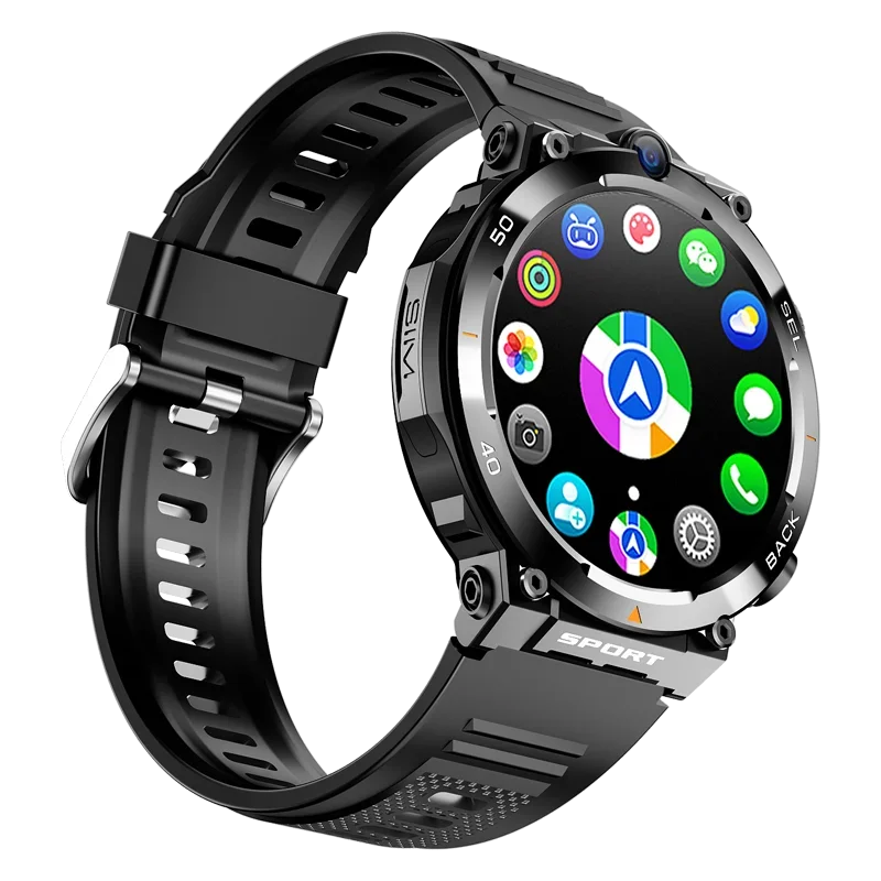 New trends man business round screen 4G IP67 waterproof sports smart watch with social APP