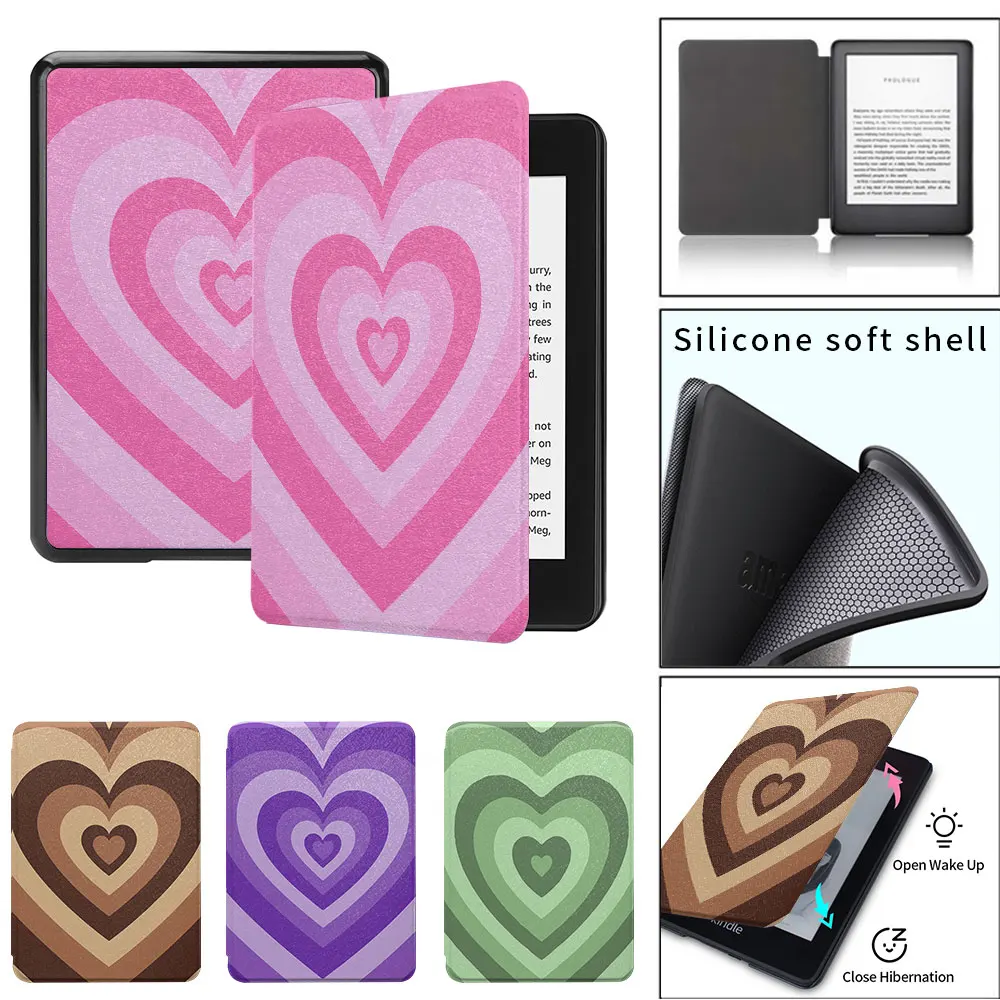 

Разноцветный Мягкий силиконовый чехол kindle чехол с надписью love paperwhite1th 2th 3th 4th 5th 2021 11th 8th generation