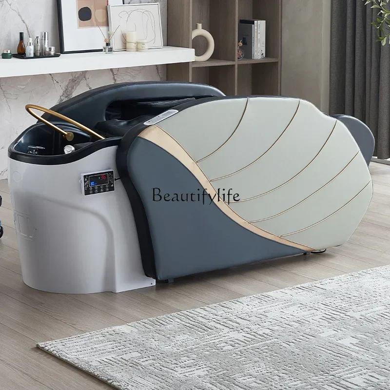 

ld 30electric massage shampoo bed, automatic water circulation fumigation head treatment bed for barber shop