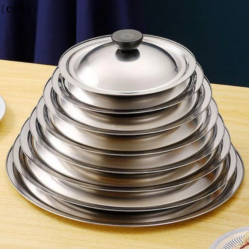 18-32Cm Stainless Steel Round Pot Lid  Replacement Frying Pan Cover Smooth Edge Dishwasher Safe For Skillet Wok Pot〔CC11〕