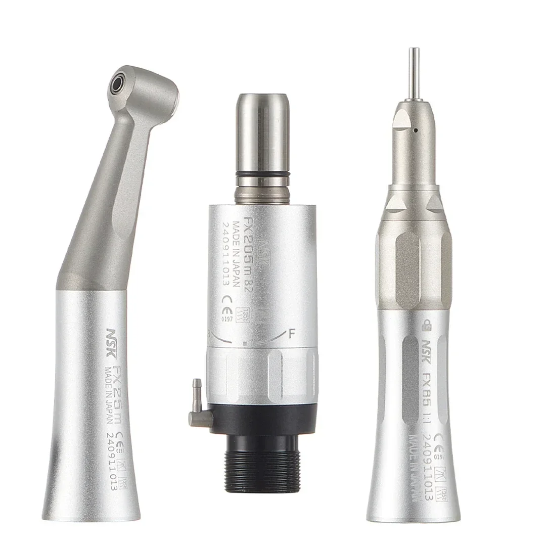 NSK Dental 1:1 Contra Angle Low Speed Direct Drive Handpiece FX25 FX65 Set M500LG DynaLED Turbine Handpiece with LED Light