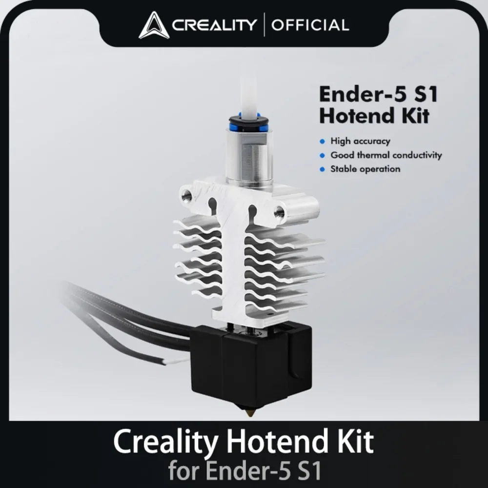 Creality Original Hotend Kit for Ender-5 S1 Silver Metal Titanium Alloy+Copper Throat Fast Printing 3D Printer Parts Accessories