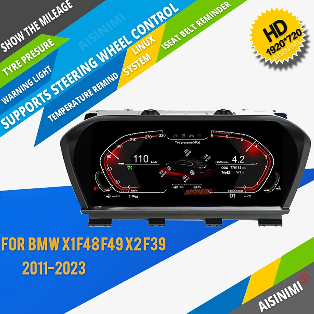 AISINIMI Car Digital Cluster Instrument Speed Meter Dashboard Display Lcd Dashboard Cockpit For BMW X1 F48 F49 X2 F39 2011-2023