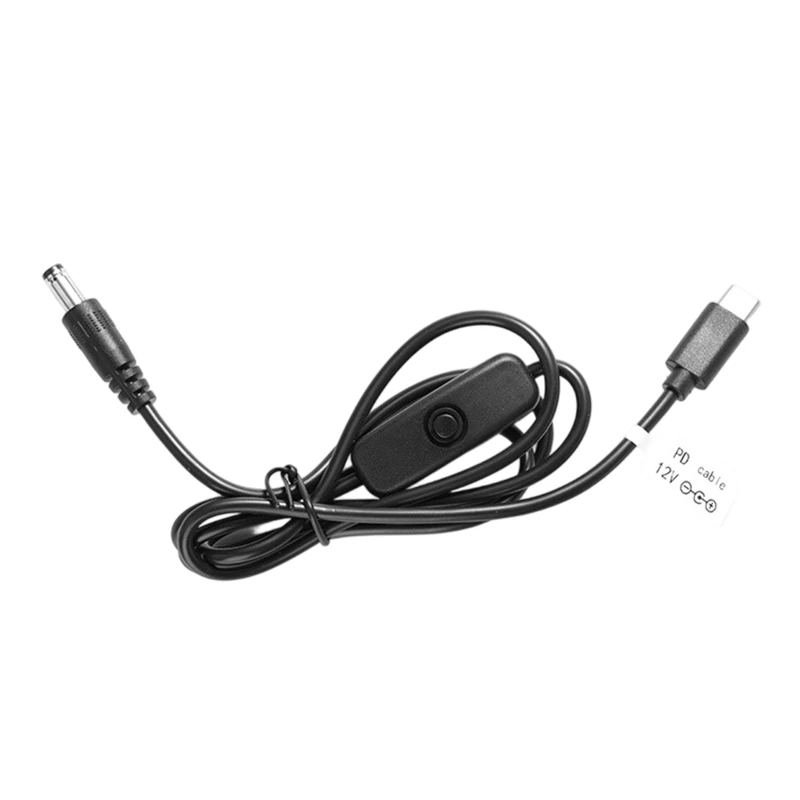 PD 12V Type C to 5.5x2.1mm Power Connector Adapter Cable for Router Mini Fan Speaker