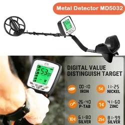 Newest Metal Detector MD-5032 Metal Detecting Pinpoint Waterproof Search Coil High Performance Underground Treasure Hunter