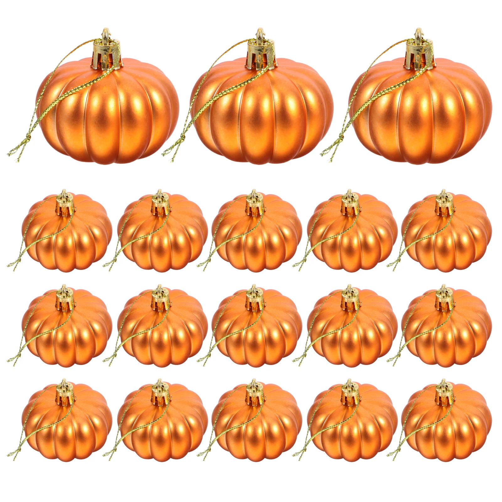 

24Pcs Hanging Pumpkin Decorations Plastic Small Pumpkin Ornaments for Fall Thanksgiving Halloween Tree Harvest Party