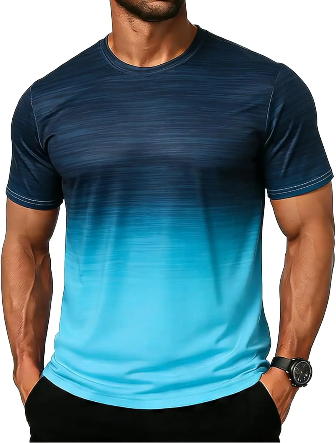 Herren Sport-T-Shirt Dry Fit Workout Gym Shirt Performance Feuchtigkeitsableitendes Laufshirt Kurzarm-Oberteil M-XXL