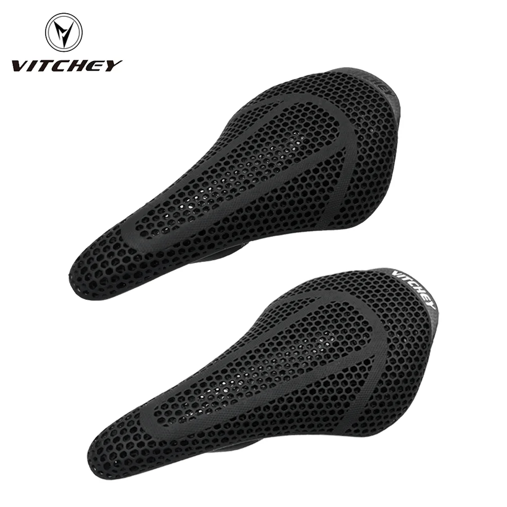 Vitchey Ultra Light Carbon Fiber 3D Printing bike Saddle 200g Hollow and Breathable MTB Road Bike Seat Men Women Bike Parts