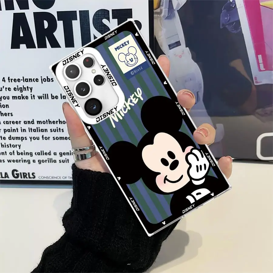 Disney Mickey Mouse Clear Case for Samsung Galaxy S24 Ultra S20 FE S21 S22 S23 Ultra S10 Plus Note 20 Ultra 10 Plus S23 FE