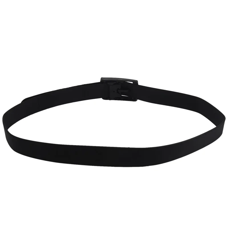 4X Men's Women's Silicone Belt Rubber Plastic Buckle Plain Leather Style Adjustable-Black