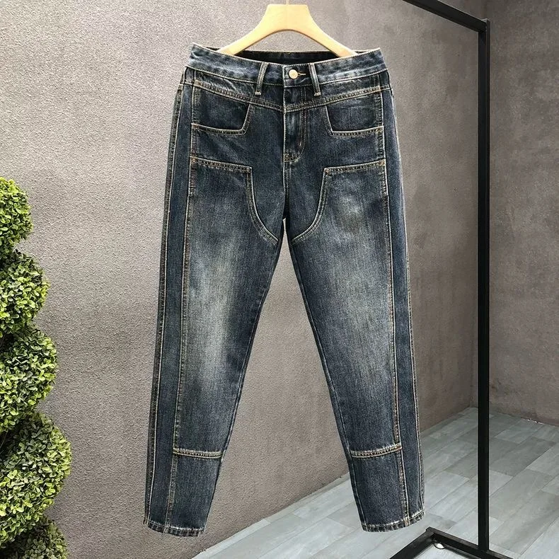 

Spring and Autumn New Classic Fashion American Straight-Leg Stretch Jeans Men's Casual Loose Sports High-Quality Denim Pants