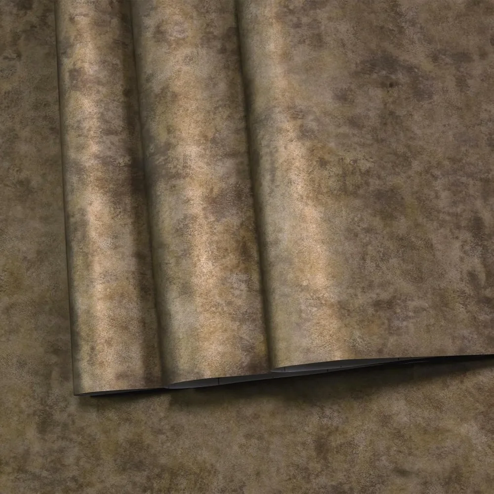 ورق جدران مزخرف خرساني حديث لمنتصف القرن قابل للتقشير واللصق مقاس 48 × 354 ديكور حائط صناعي من النحاس الذهبي والبني #3