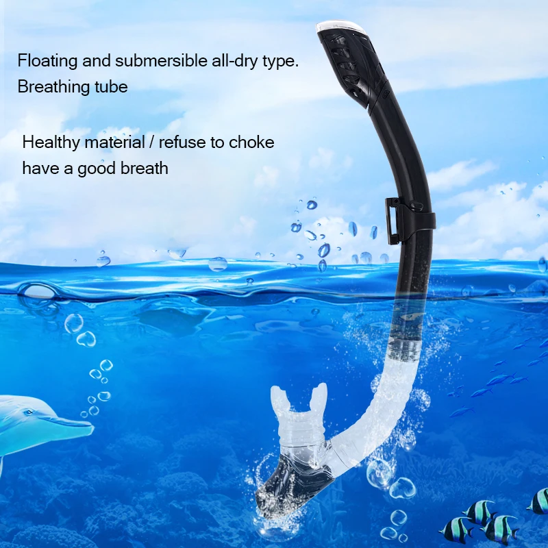 Novice diving fully dry breathing tube made of liquid silicone material adult swimming underwater breathing tube Snorkel