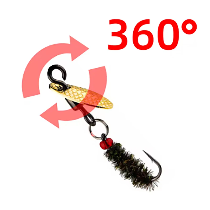 1/10Pcs Mini Glitter Gold Silber Fly Spin Schaukel Köder Micro Spin Glitter American Spin Schleife Fliegen haken Köder Haken Metall Angeln Köder
