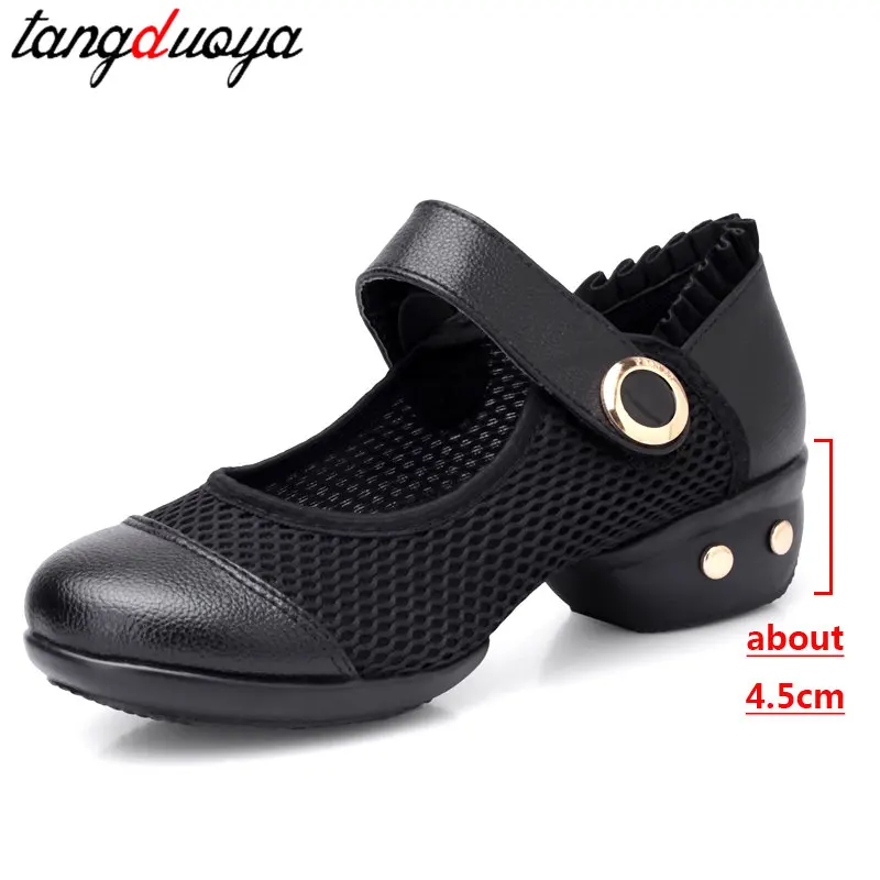 Womens Athletic dancing shoes for women latino leather mesh sports dance shoes for girls soft sole sneakers for women latin danc