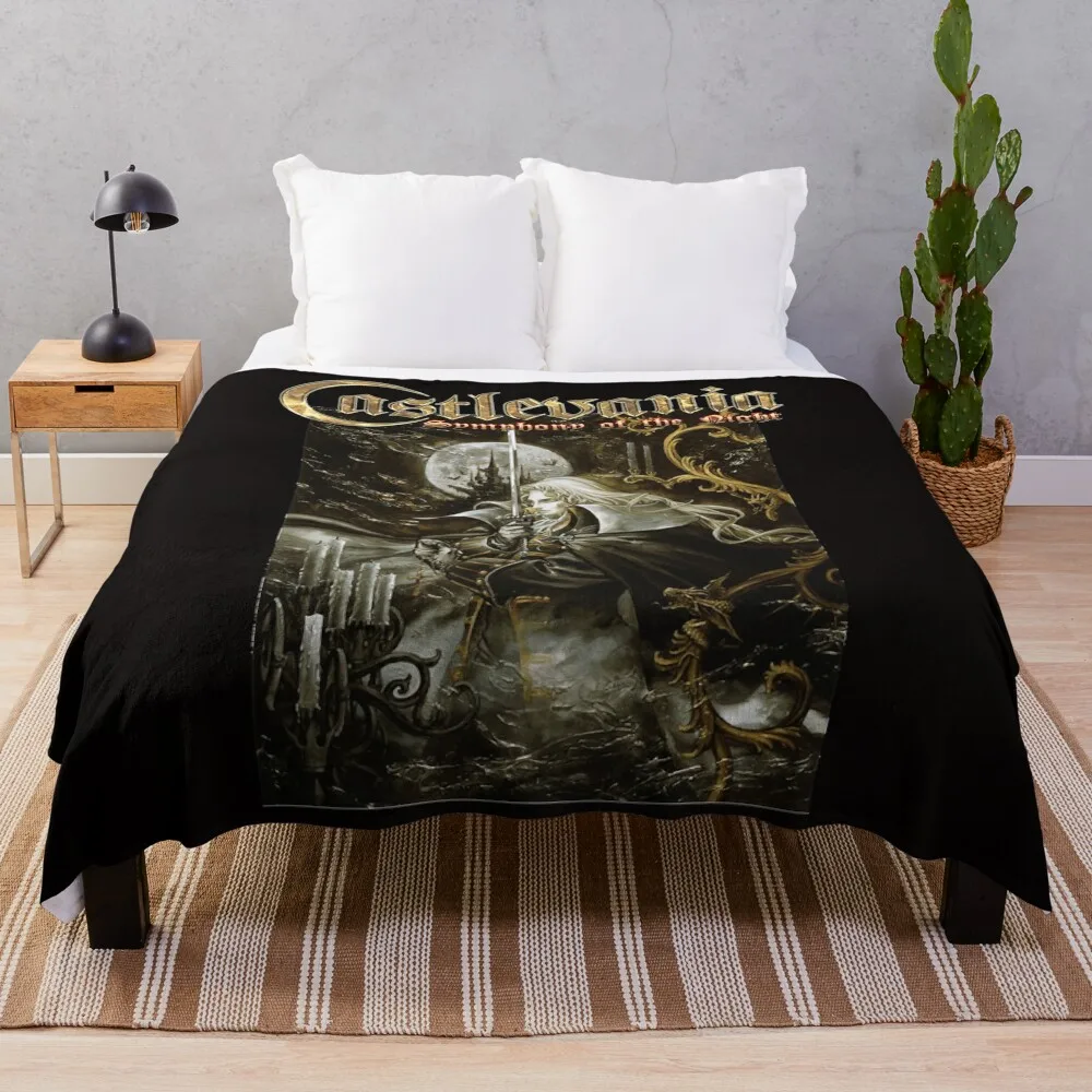 

Castlevania Symphony of the Night Throw Blanket Flannel Fabric Bed covers Blankets