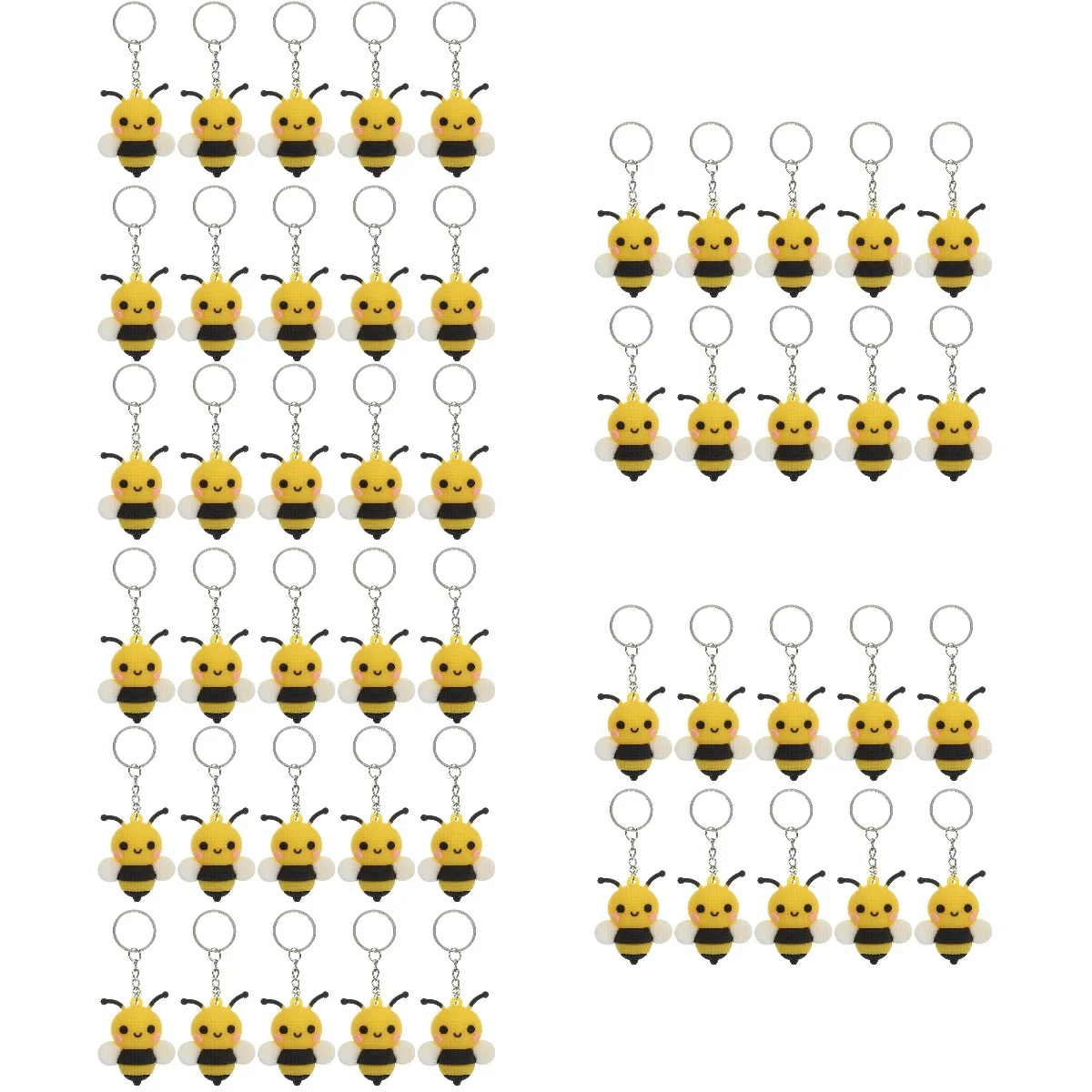 

5pcs 5 Count Bee Keychain Bag Pendant Keychains Inspiration Yellow Aesthetic Keyring