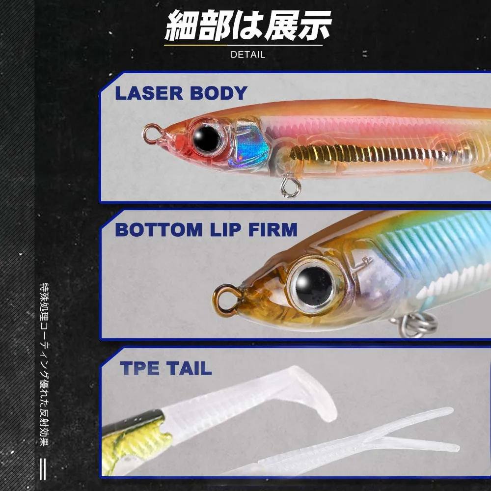 D1 سطح صغير الطعم Jerkbait I على شكل الصيد السحر 65 مللي متر الاصطناعي البلاستيك ووكر Sweetfish ل باس الصيد Blackbass الكارب