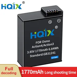 HQIX for DJI Osmo Action 4 Action 3 Osmo action camera  Charger Battery