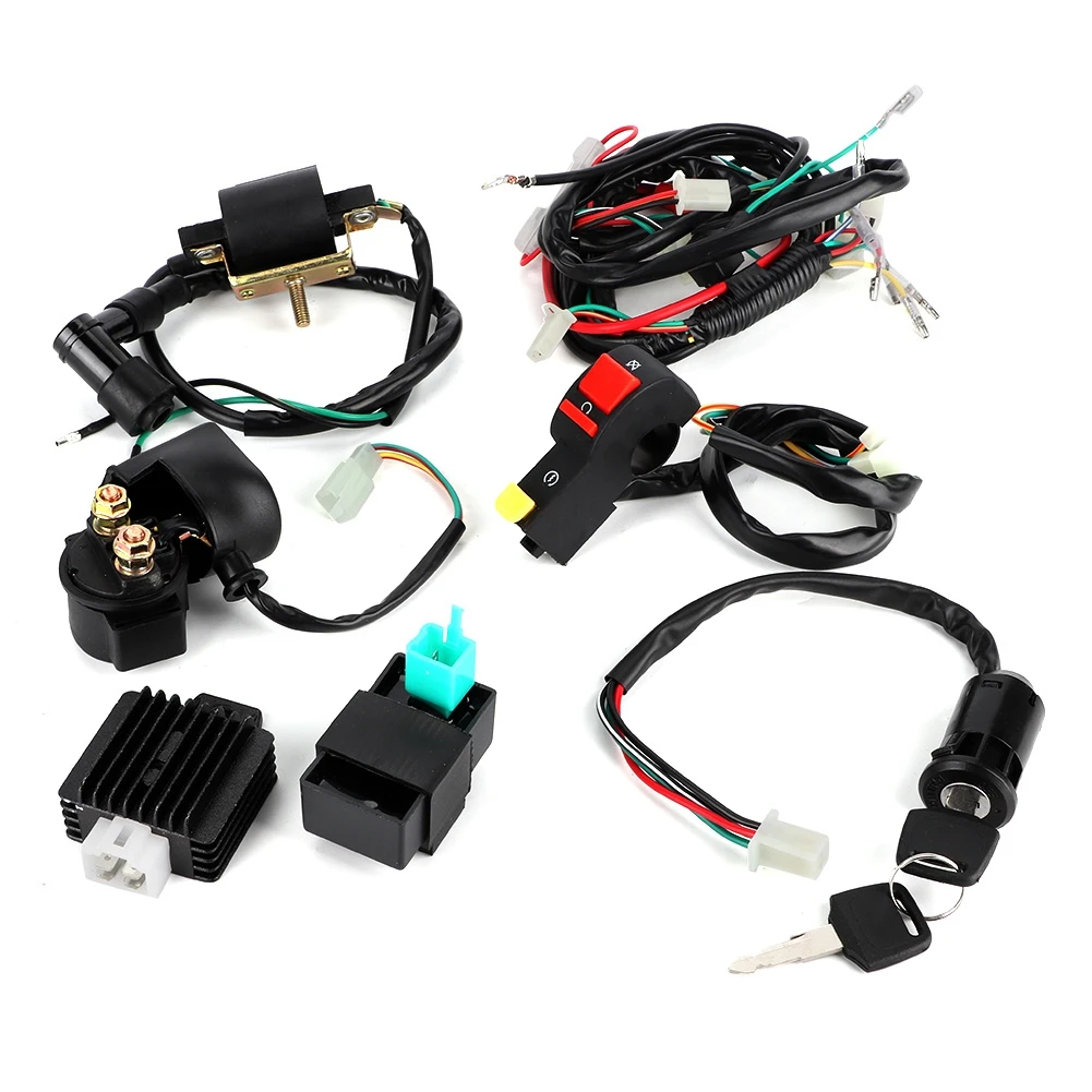 Complete Kick Start Engine Wiring Harness Kit for 110cc Dirt Bike Modified Parts  Motorcycle Modification Accessory