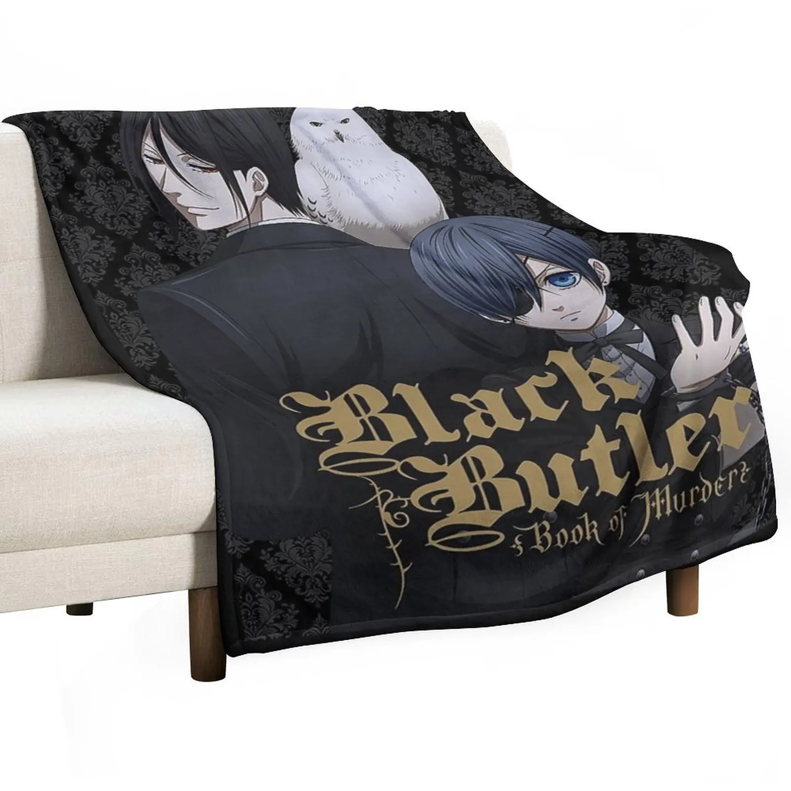 

black butler black Throw Blanket Heavy Loose anime Blankets For Sofas Blankets