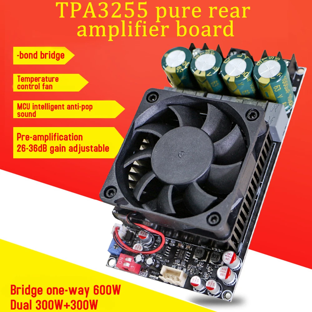 300Wx2 TPA3255 Bridged Mono 600W AMP Audio Music Power Amplifier Board ZK 3002 Pure Rear Level Digital Amplifier Board Stereo