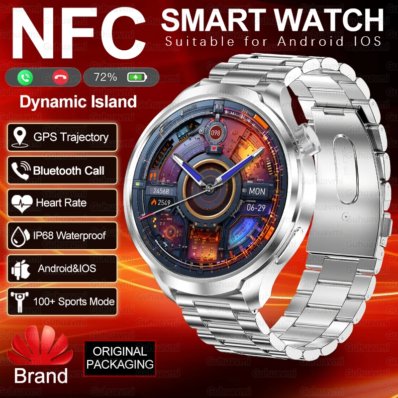 Marca original nfc bluetooth chamada smartwatch masculino 1.85 ''tela grande gps trajetória freqüência cardíaca ip68 à prova dip68 água esporte relógio inteligente