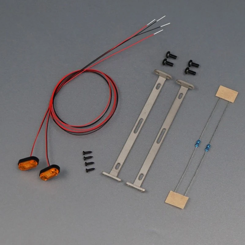 2 szt. LED światła pozycyjne światło boczne lampka ostrzegawcza przyczepy do samochodu 1/14 Tamiya zdalnie sterowana ciężarówka wywrotka SCANIA 770S
