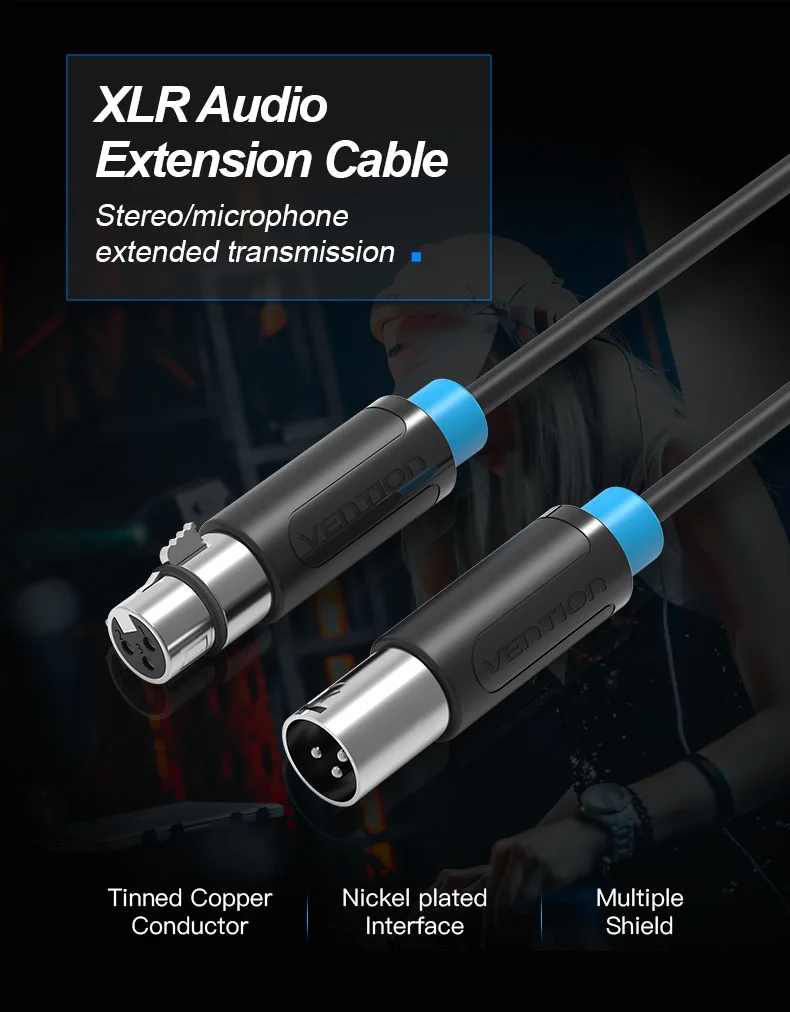 Tions XLR Kabel Karaoke Mikrofon Sound Kanone Kabel Stecker XLR Verlängerung Mikrofon Kabel für Audio Mixer Verstärker XLR Kabel – Detail 1