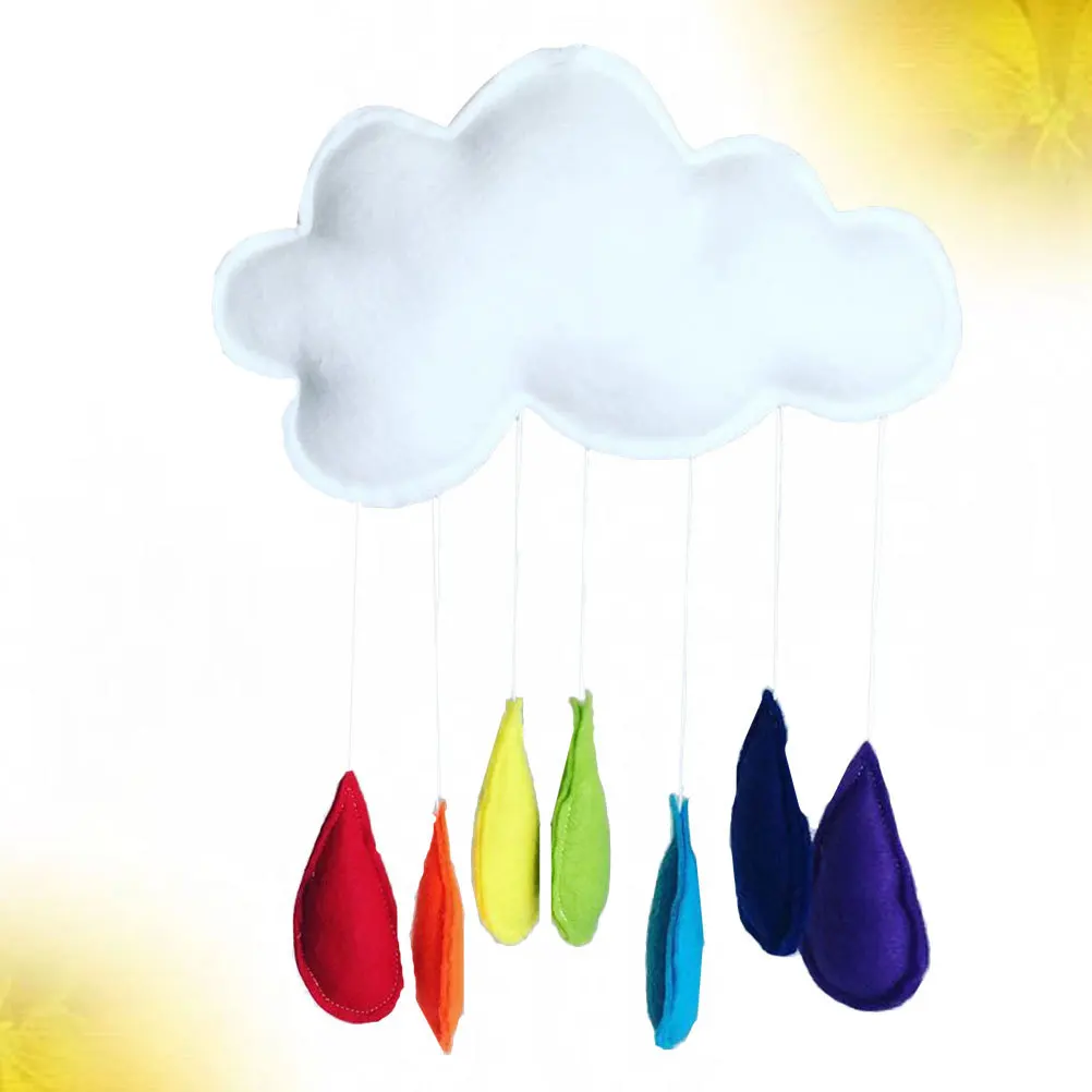 Pendentif nuage arc-en-ciel, décor suspendu pour chambre d'enfants, tente, Art mural, fil de coton en feutre, Durable et créatif pour bébé