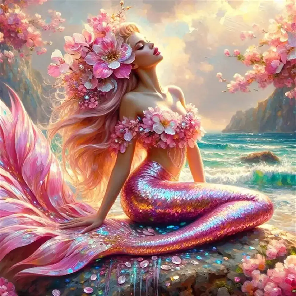 Diamant Malerei Frau Porträt Neue Ankunft Seasdie Diamant Mosaik Meerjungfrau Bild Strass Kits Dekor Für Home