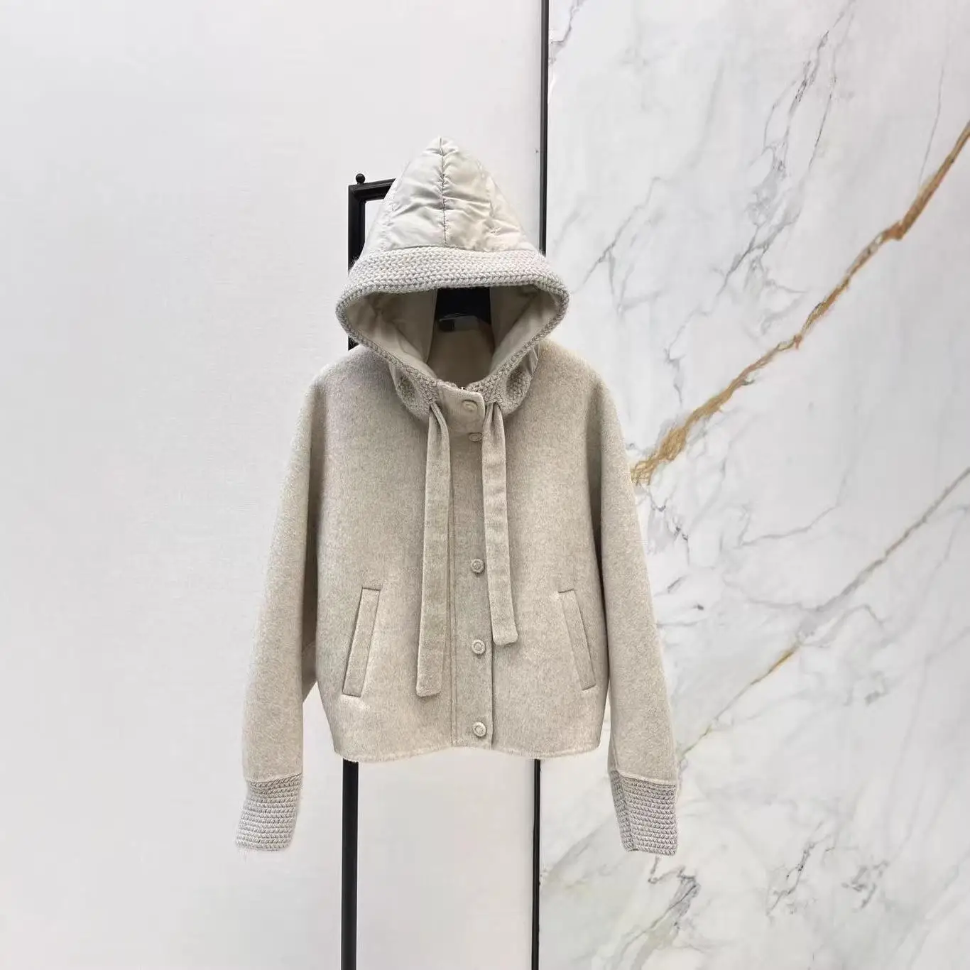 

Early Spring Double-Sided Slimming Woolen Corded Hooded Women's down Jacket Thick Warm Ultra-Short Style 2016 Winter Collection