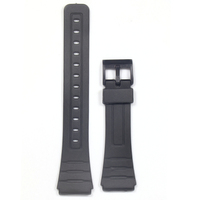 Watch Band Replacement Strap For Casio F-91W 18mm Black Resin Plastic Wrist Watchstrap with Pins Metal Buckle F91 F91W