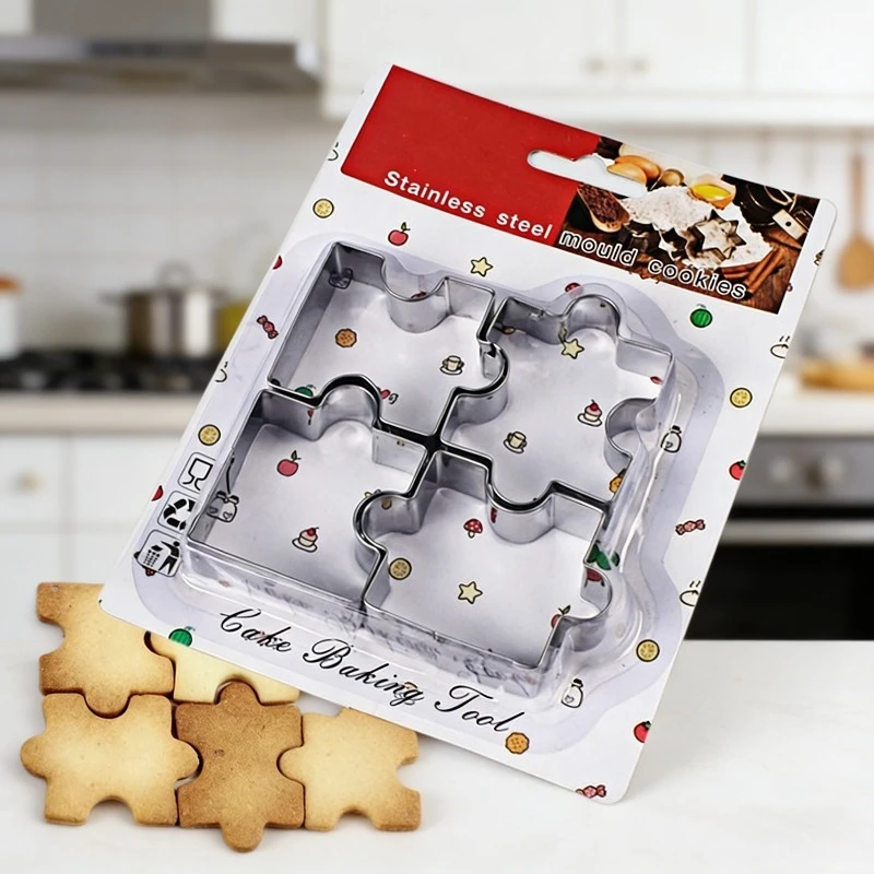 Ensemble de 4 emporte-pièces en acier inoxydable pour biscuits, outils de pâtisserie, moule à gâteau, ustensiles de cuisine, articles ménagers