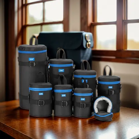 JJC Luxury Camera Lens Bag Pouch Case for Canon Lens Nikon Sony Olympus Fuji DSLR Photography Accessories Shoulder Bag Backpack