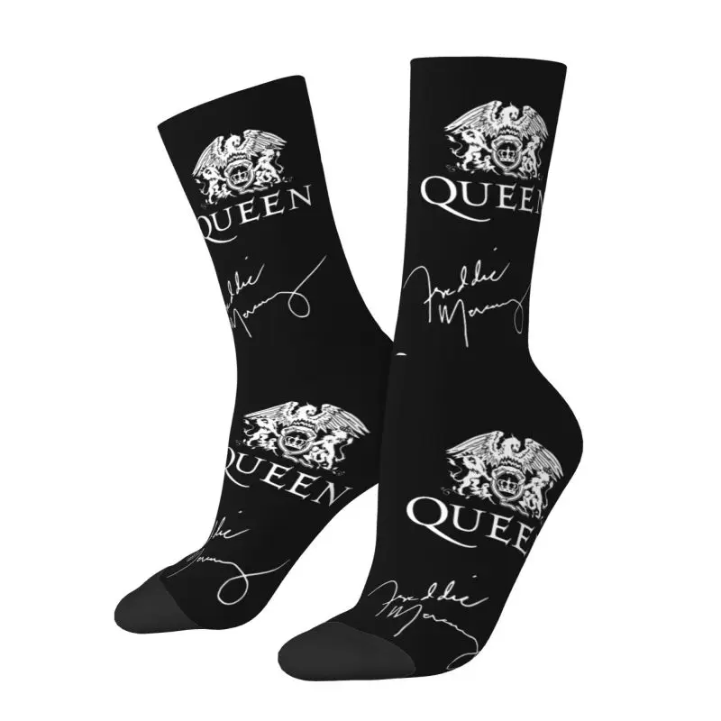 Band Queen Freddie Mercury Mens Crew Socks Unisex Novelty Rock Singer Spring Summer Autumn Winter Dress Socks