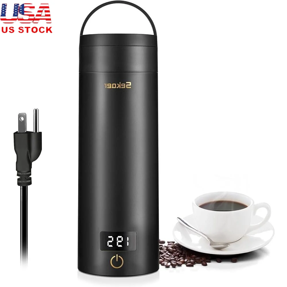 

Mini Electric Kettle Portable Stainless Steel Hot Water Heater Travel Tea Coffee Maker with 4 Temperature Settings Automatic